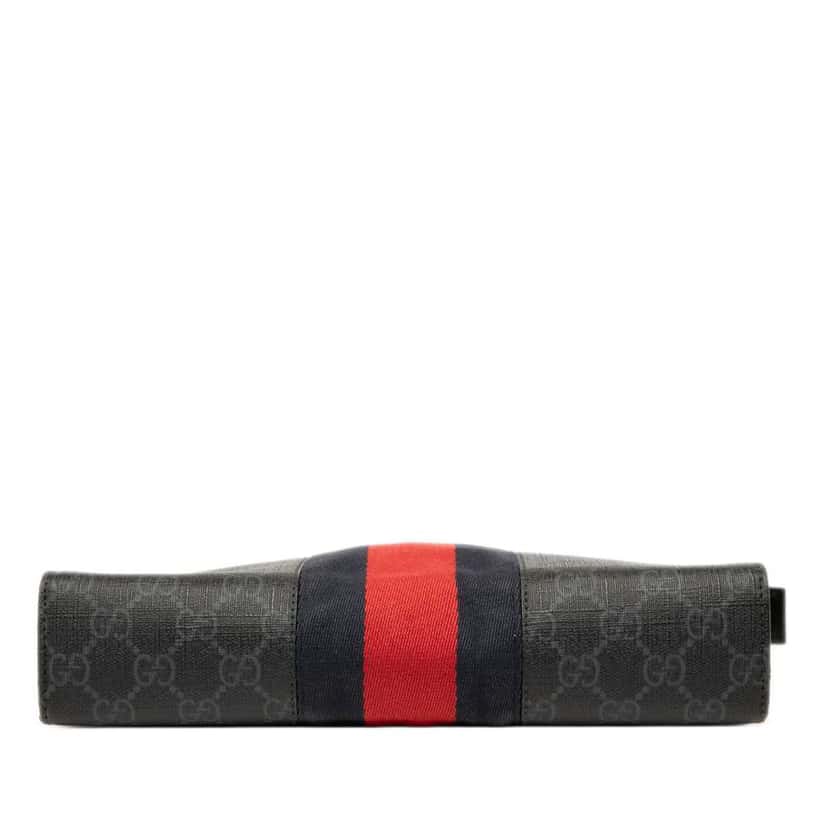 Gucci GG Supreme Web Clutch Black Canvas Good condition - Inside View