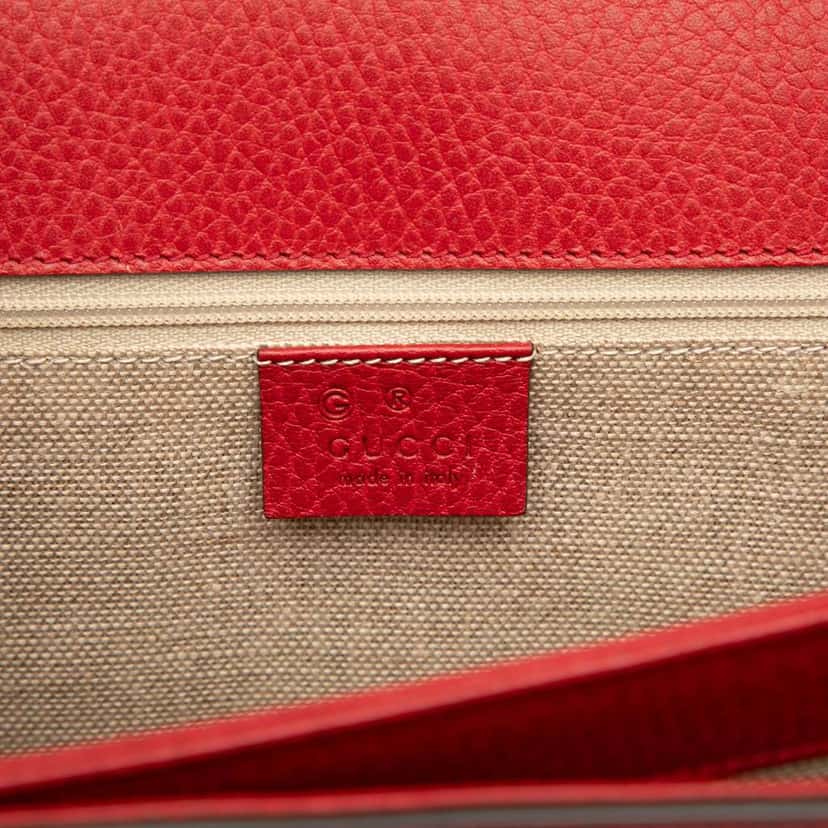 Gucci Medium Dollar Calfskin Interlocking G Crossbody Red Leather Very good condition - Box View