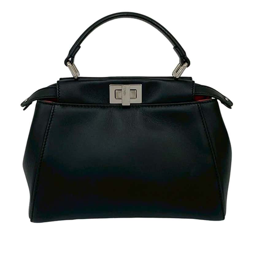 Fendi Mini Nappa Monster Eyes Iconic Peekaboo Satchel Black Leather Good condition - Front View