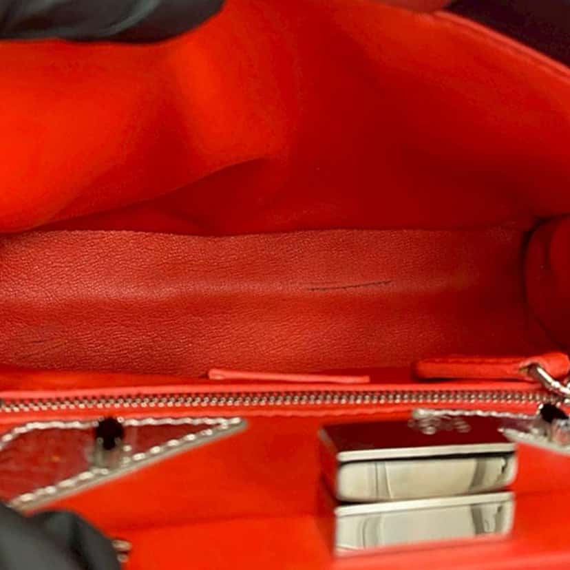 Fendi Mini Nappa Monster Eyes Iconic Peekaboo Satchel Black Leather Good condition - Inside View