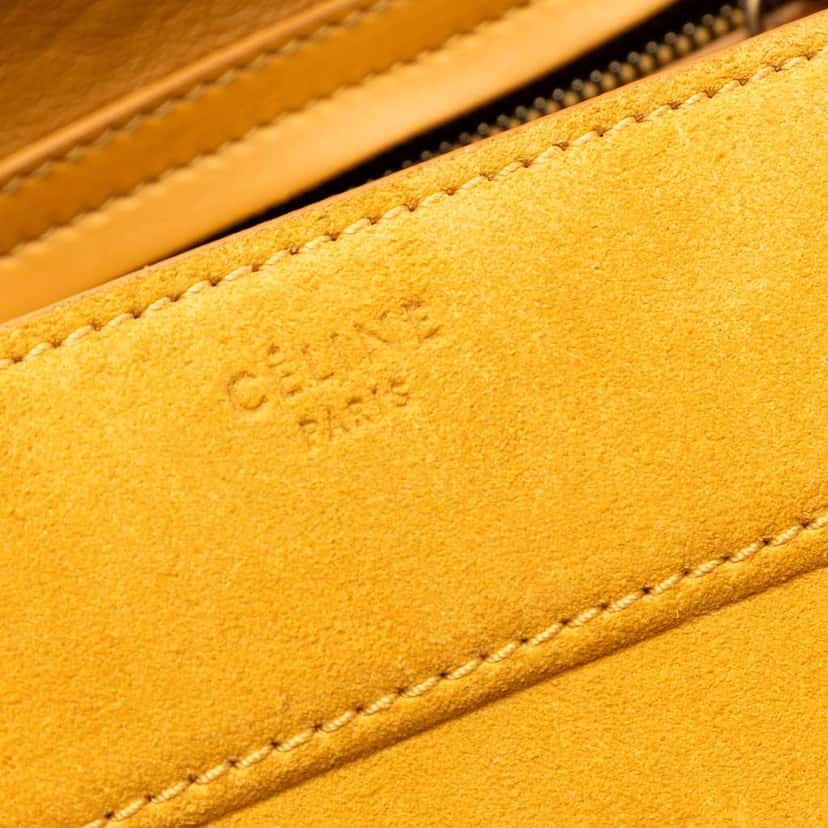 Celine Medium Suede Phantom Luggage Tote Yellow Leather Good condition - Box View