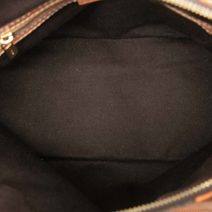 Celine Macadam Coated Canvas Dome Satchel Brown Canvas Good condition - Model View
