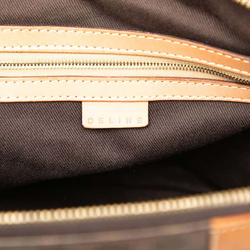 Celine Macadam Coated Canvas Dome Satchel Brown Canvas Good condition - Box View