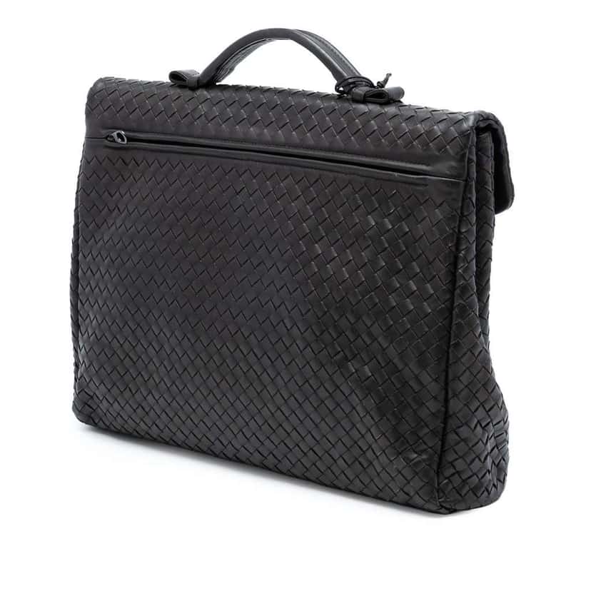 Bottega Veneta Nappa Intrecciato Briefcase Brown Leather Good condition - Back View
