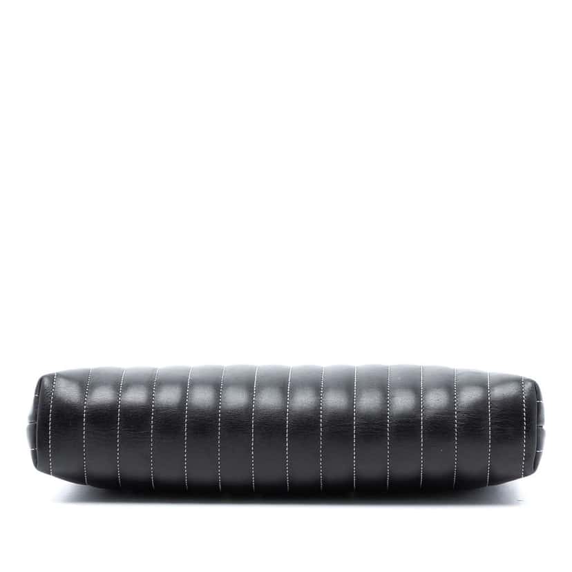 Chanel Quilted Lambskin Mademoiselle Ligne Clutch Black Leather Good condition - Inside View
