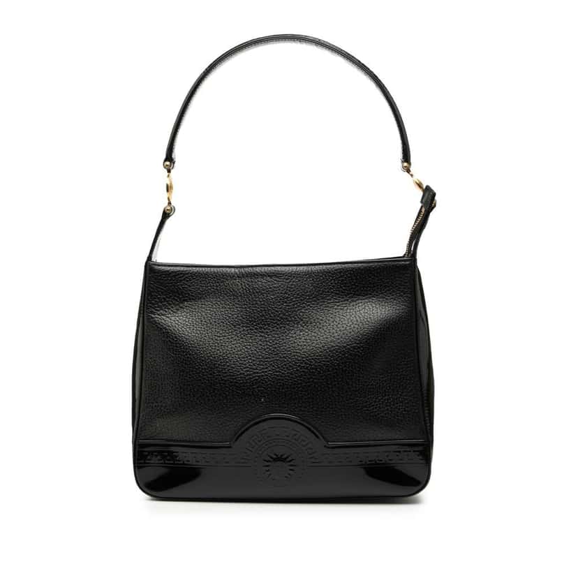 Versace Leather Medusa Shoulder Bag Black Leather Very good condition - Front View