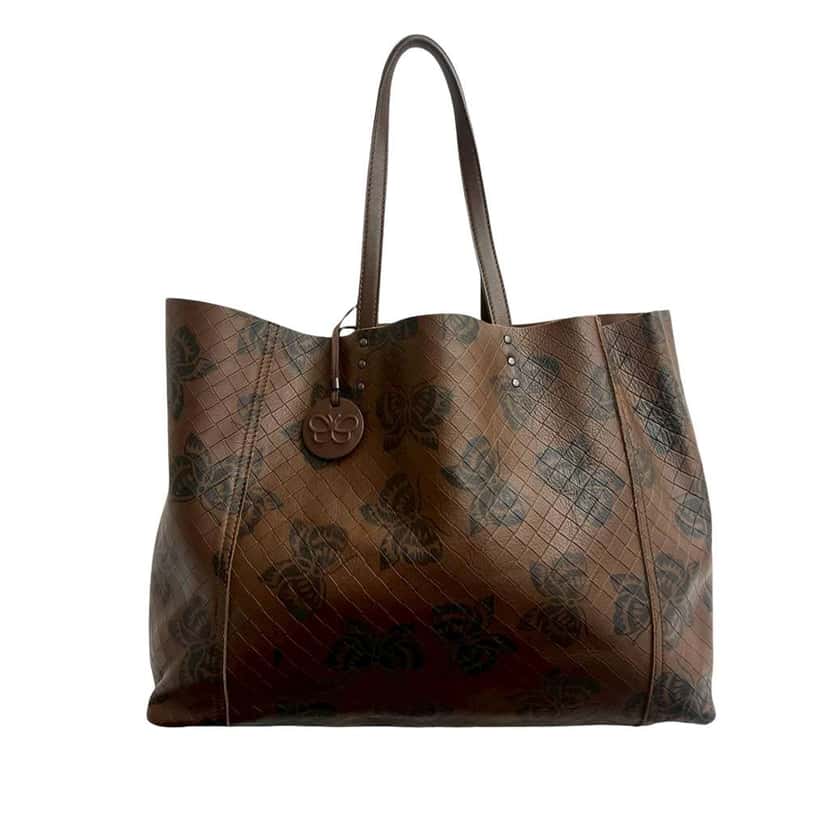 Bottega Veneta Nappa Intrecciomirage Butterfly Tote Brown Leather Good condition - Front View