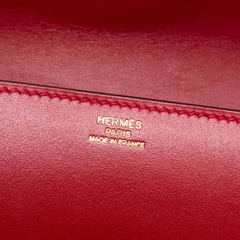 Hermès Tadelakt Egee Clutch Red Leather Very good condition - Box View