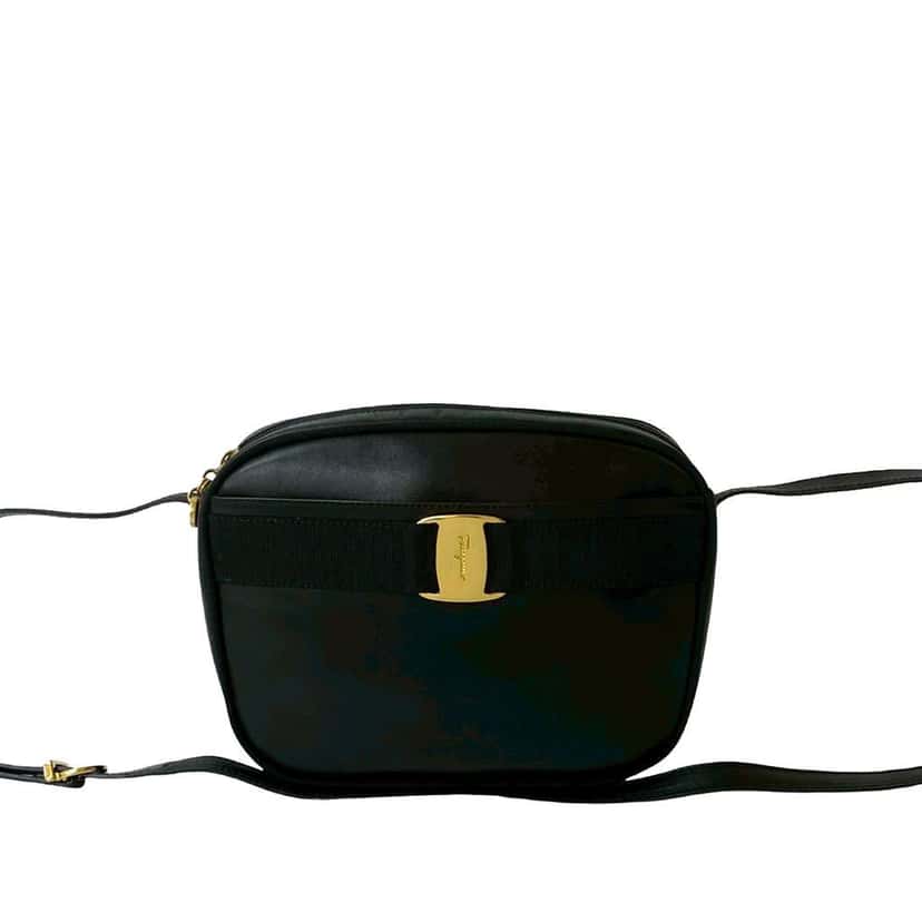 Salvatore Ferragamo Leather Vara Crossbody Black Leather Good condition - Front View