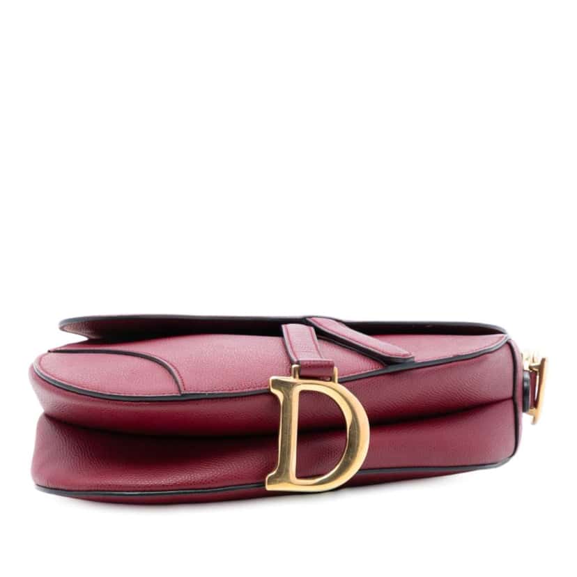 Dior Grained Calfskin Saddle Bag Red Leather Good condition - Inside View