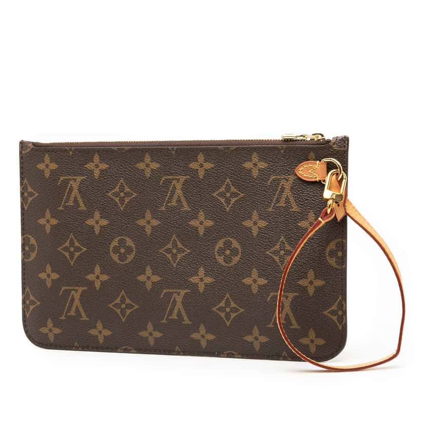 Louis Vuitton Monogram Neverfull Pouch Brown Good condition - Back View