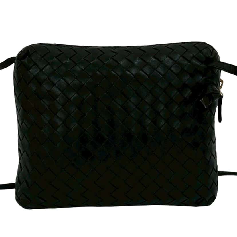 Bottega Veneta Mini Nappa Intrecciato Crossbody Black Leather Good condition - Back View