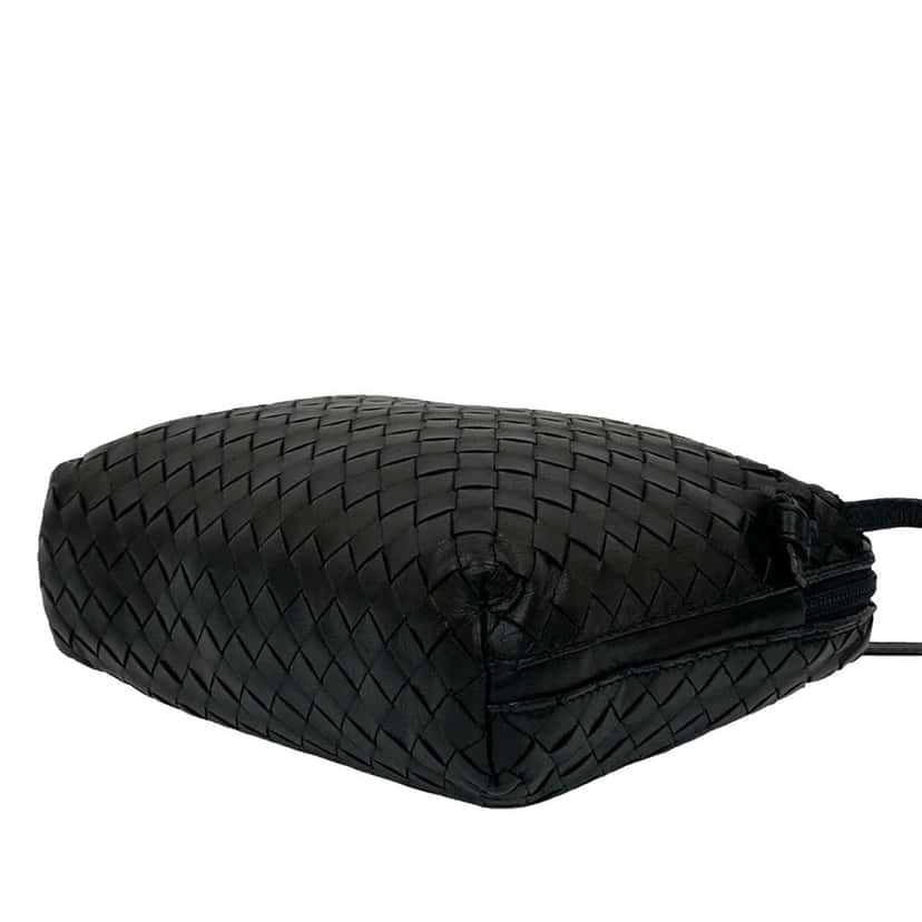 Bottega Veneta Mini Nappa Intrecciato Crossbody Black Leather Good condition - Model View