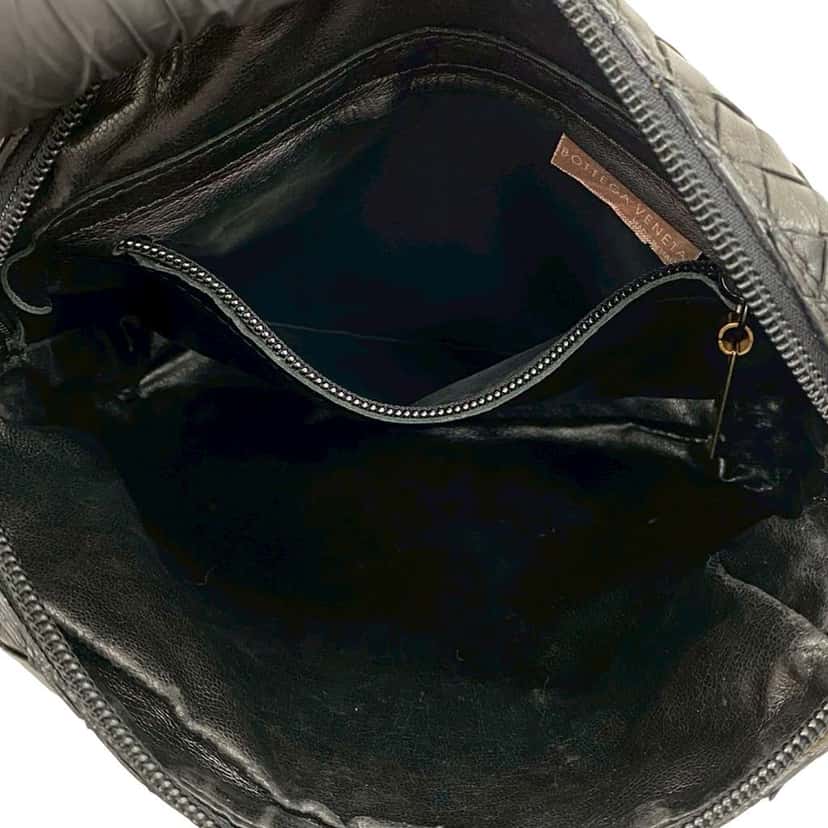 Bottega Veneta Mini Nappa Intrecciato Crossbody Black Leather Good condition - Box View