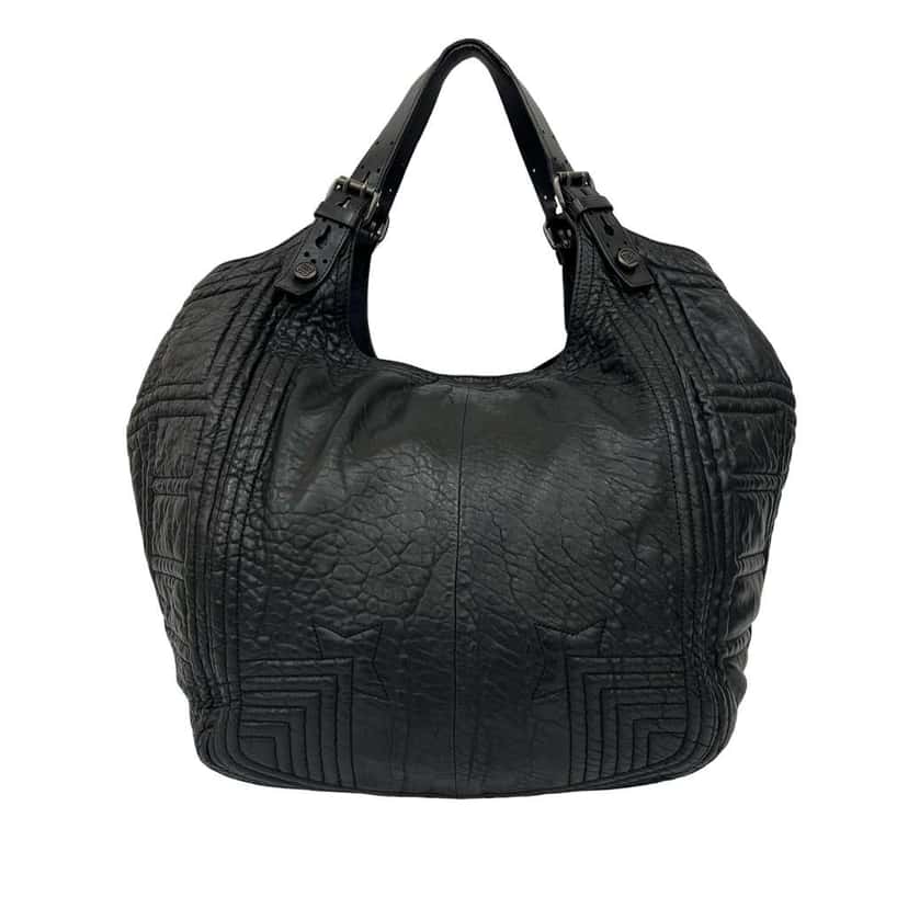 Givenchy Crinkled Lambskin Padded Stitch Sacca Hobo Black Leather Good condition - Front View