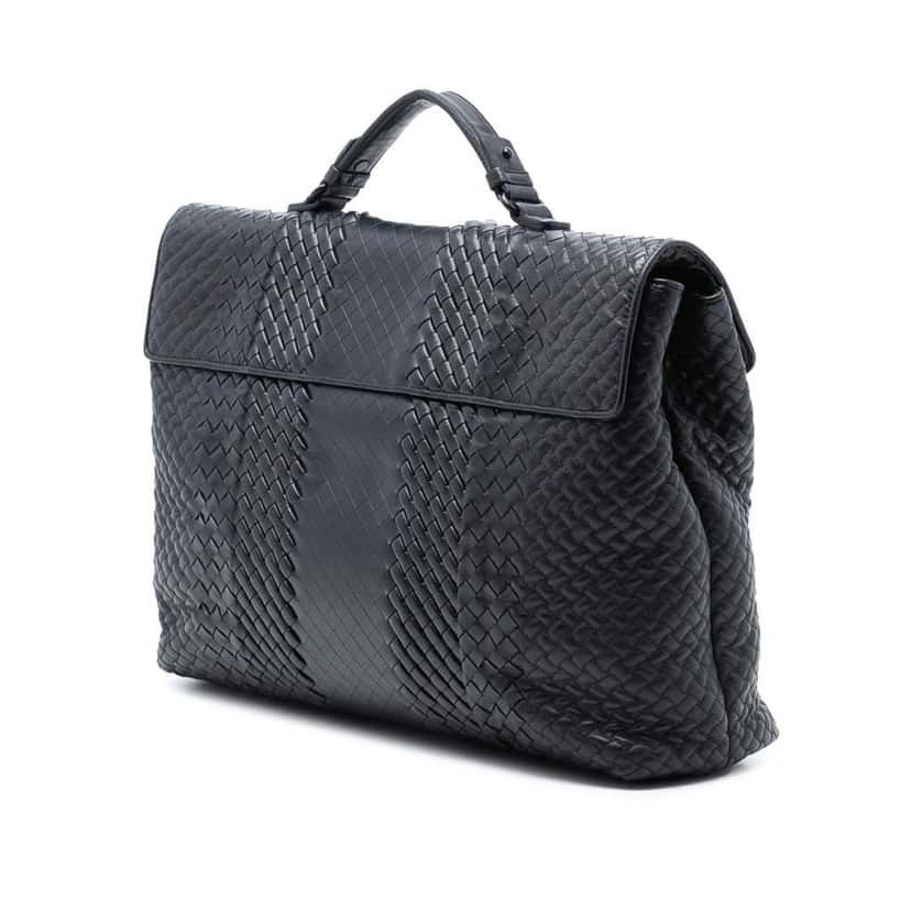 Bottega Veneta Nappa Intreccio Imperatore Business Bag Brown Leather Good condition - Back View