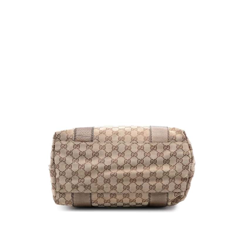 Gucci Large GG Canvas Bamboo Libeccio Tote Brown Canvas Good condition - Inside View
