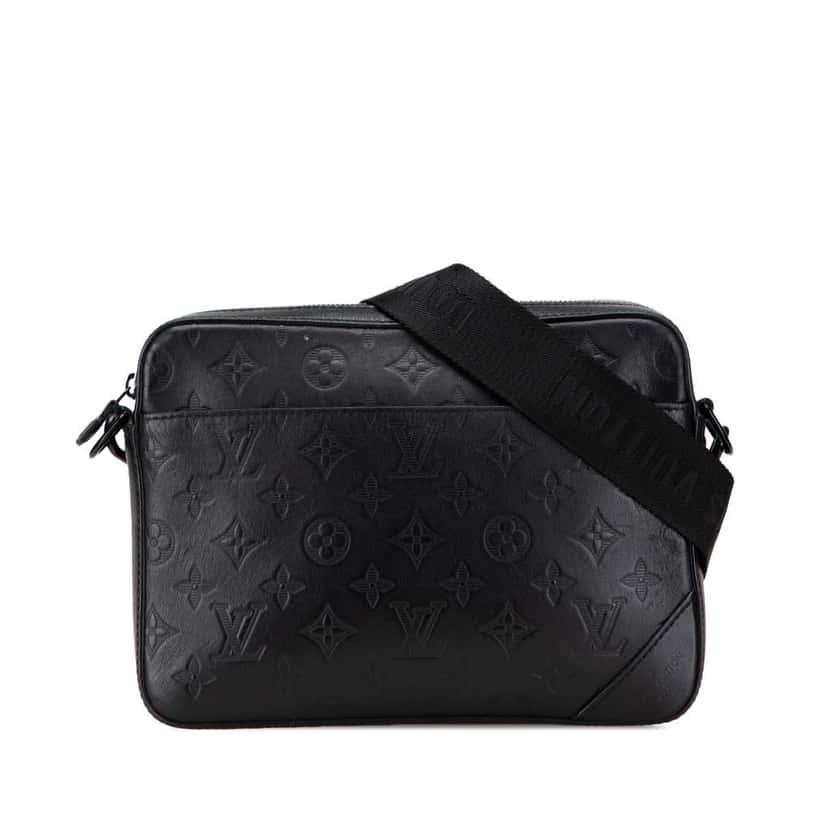 Louis Vuitton Monogram Shadow Duo Messenger Black Leather Good condition - Front View