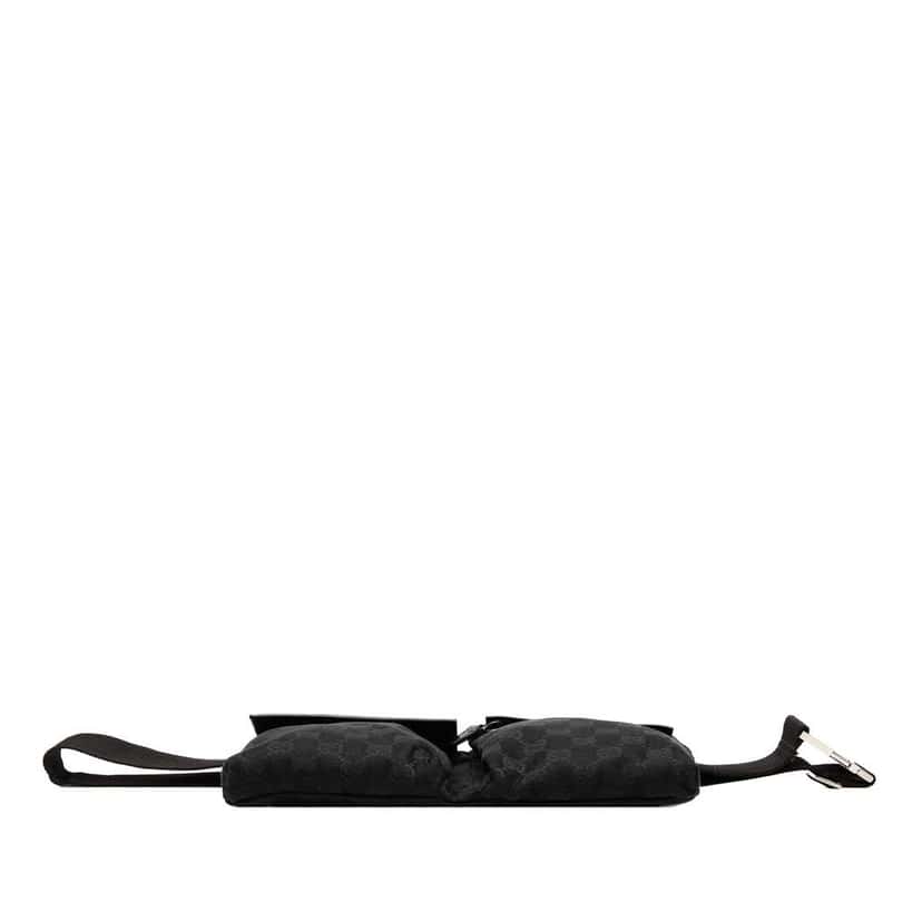 Gucci GG Canvas Double Pocket Belt Bag Black Canvas Good condition - Inside View