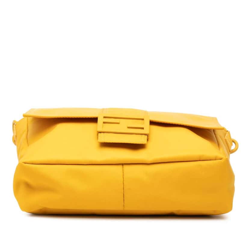 Fendi Medium Econyl Nylon Baguette Crossbody Yellow Very good condition - Inside View