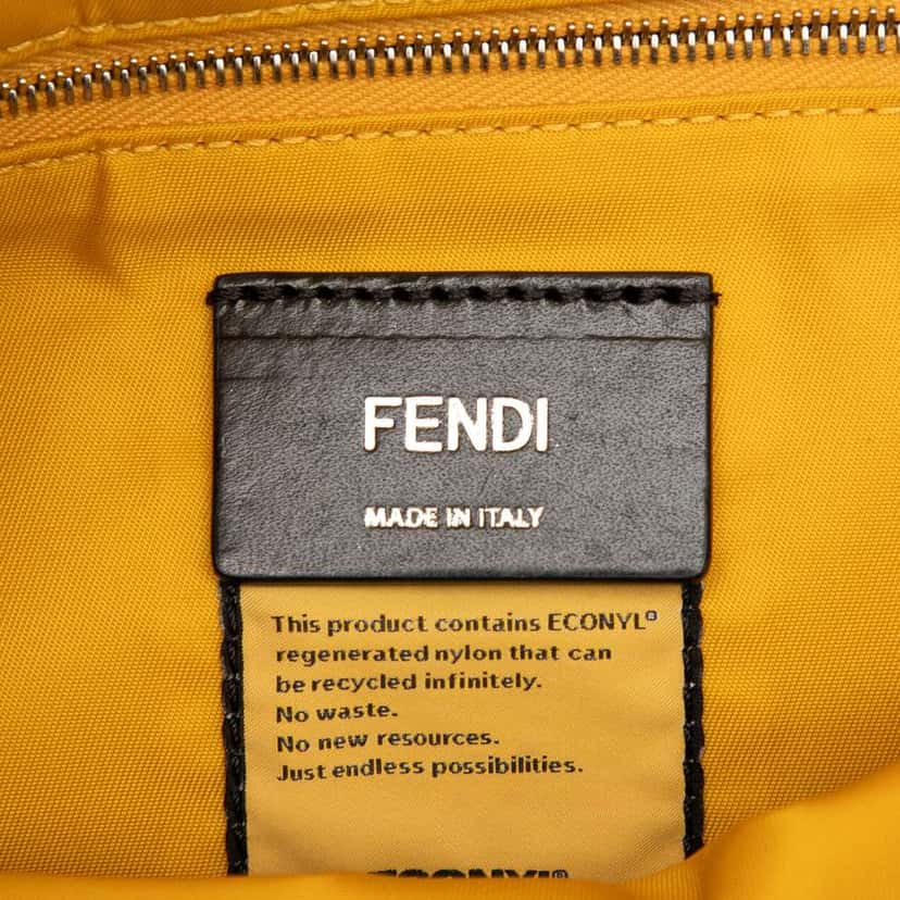 Fendi Medium Econyl Nylon Baguette Crossbody Yellow Very good condition - Box View