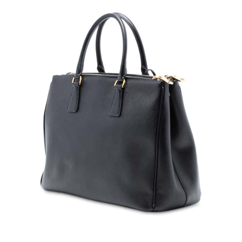 Prada Large Saffiano Lux Galleria Double Zip Tote Black Leather Good condition - Back View