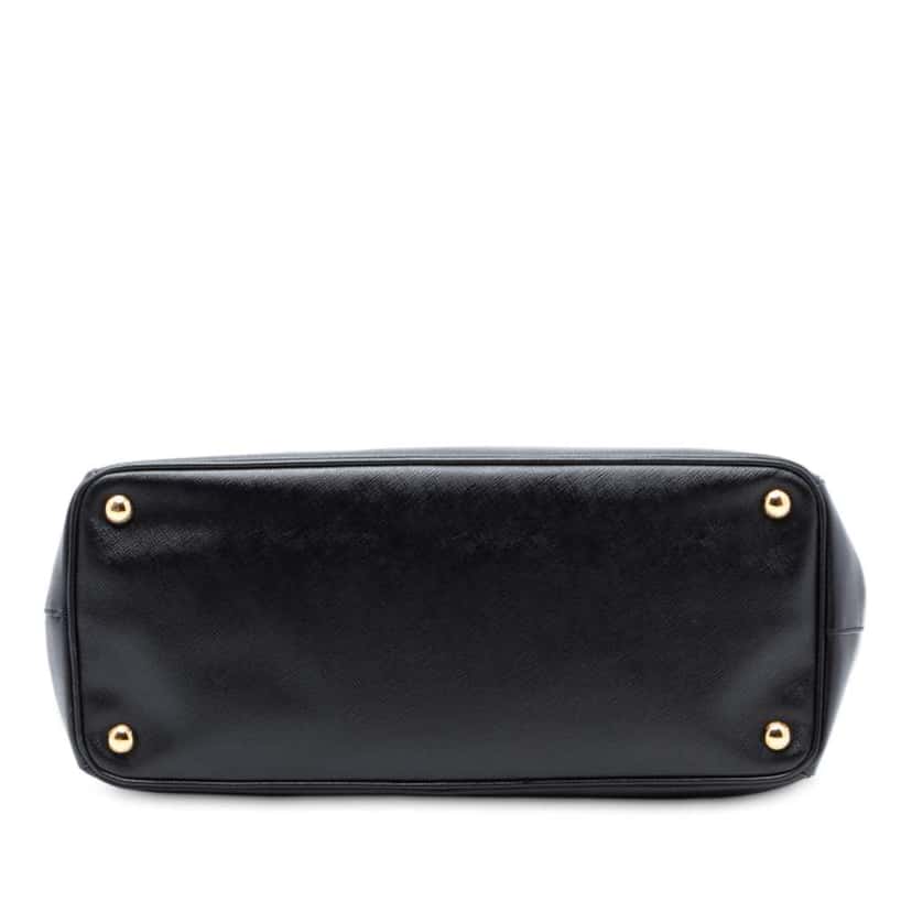 Prada Large Saffiano Lux Galleria Double Zip Tote Black Leather Good condition - Inside View