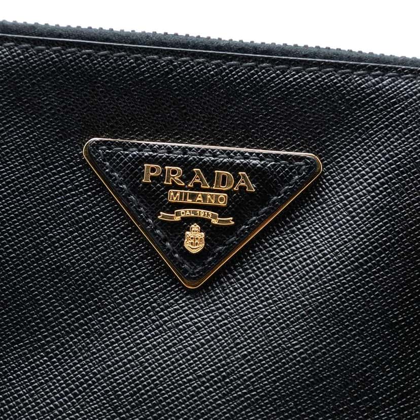 Prada Large Saffiano Lux Galleria Double Zip Tote Black Leather Good condition - Box View