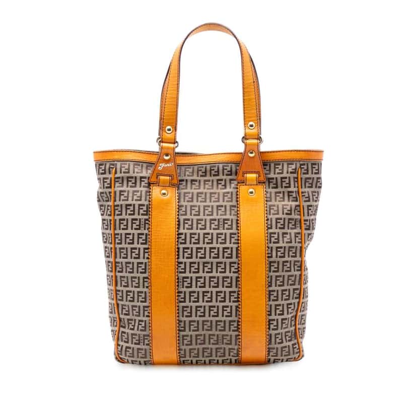Fendi Zucchino Canvas Tote Brown Canvas Very good condition - Front View