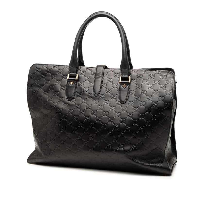 Gucci Guccissima Jackie Tote Black Leather Good condition - Back View