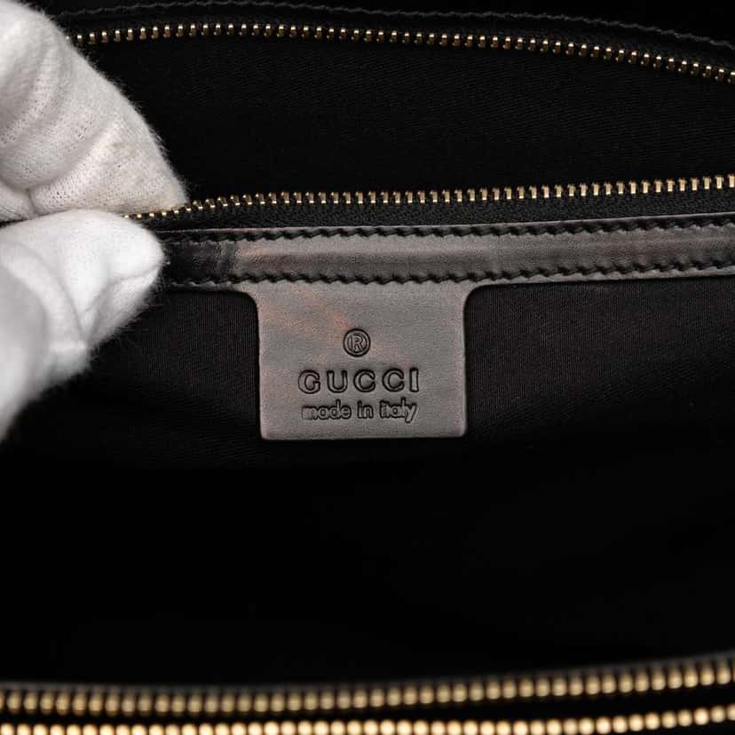 Gucci Guccissima Jackie Tote Black Leather Good condition - Box View