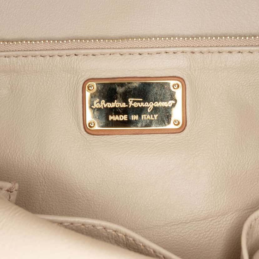 Salvatore Ferragamo Leather Gancini Sookie Tote Brown Leather Good condition - Box View