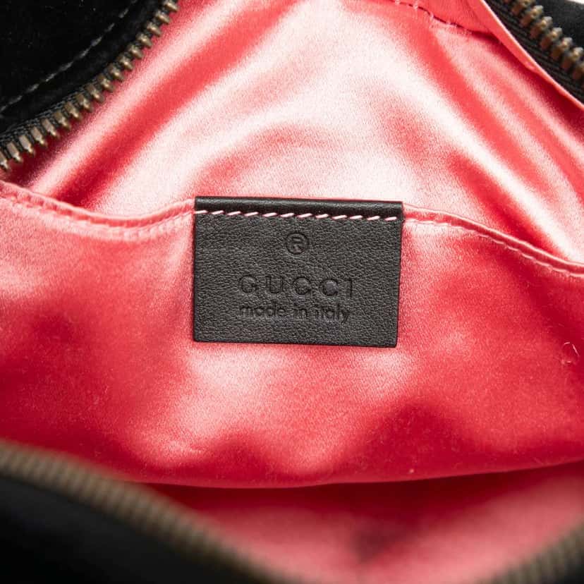 Gucci Small GG Marmont Matelasse Velvet Crystal Stars Crossbody Black Velvet Good condition - Box View