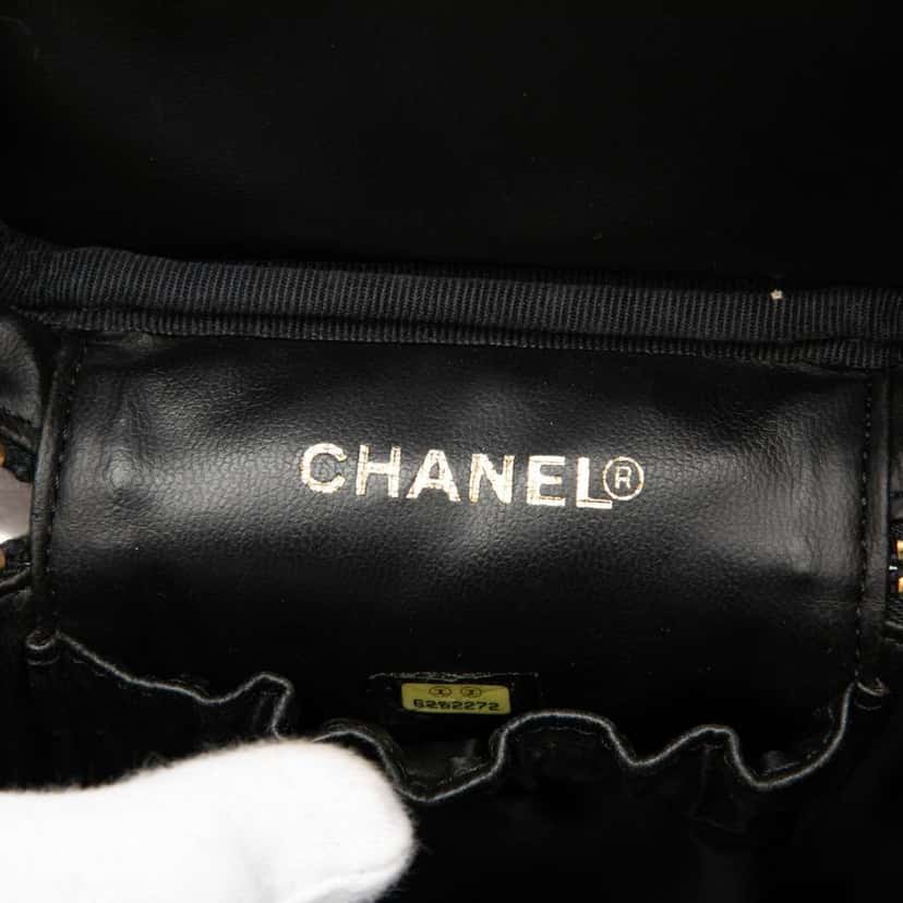 Chanel CC Caviar Vanity Bag Black Leather Good condition - Box View