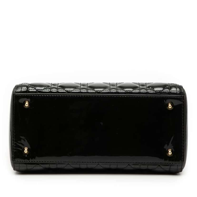 Dior Medium Patent Cannage Lady Dior Black Leather Good condition - Inside View