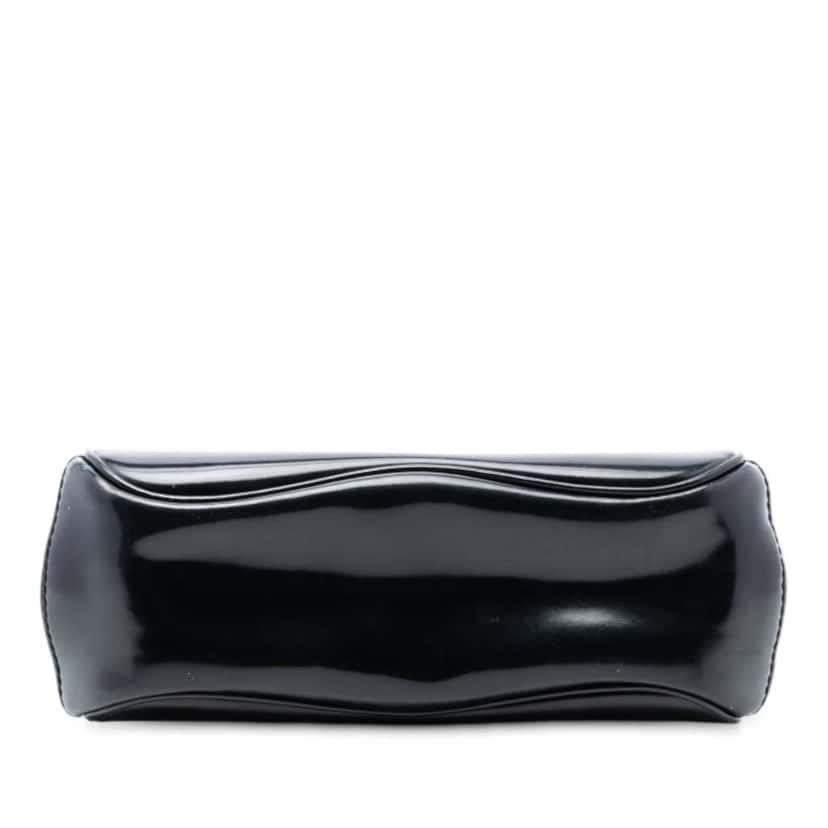 Gucci Mini Polished Leather Bamboo Lady Lock Top Handle Bag Black Leather Good condition - Inside View