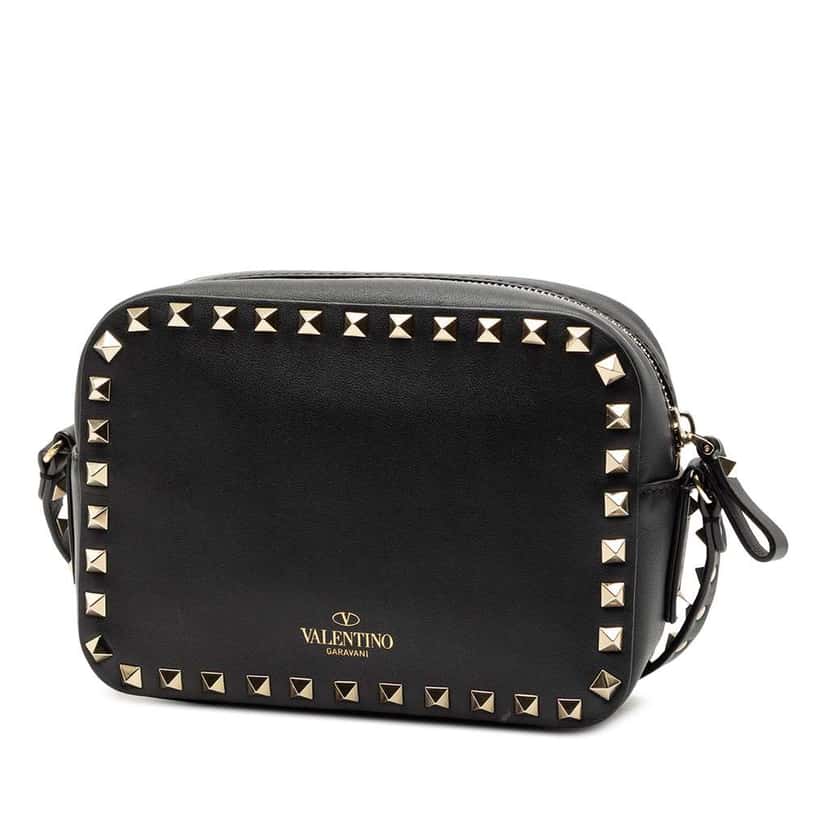 Valentino Leather Rockstud Camera Bag Black Leather Good condition - Back View