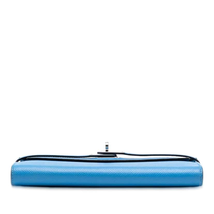 Hermès Epsom Kelly Longue Wallet Blue Leather Good condition - Inside View