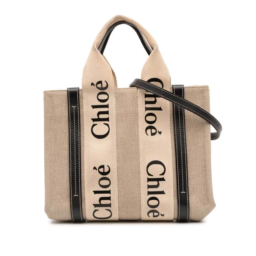Chloé Small Canvas Woody Tote Brown Canvas Very good condition - Front View