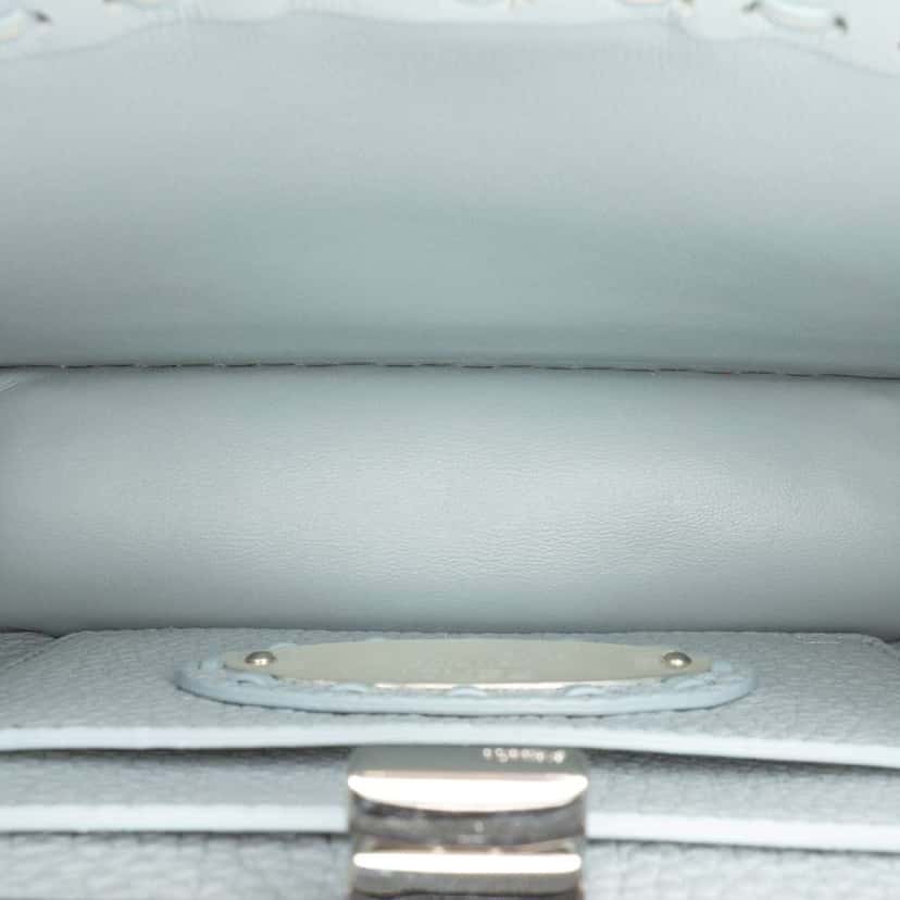 Fendi Petite Leather Selleria Peekaboo ISeeU Satchel Blue Leather Good condition - Box View