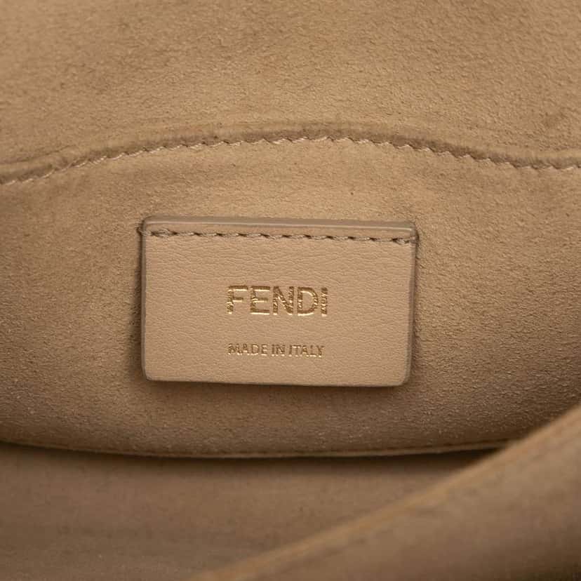 Fendi Small Scalloped Leather Kan I Crossbody Green Leather Good condition - Box View