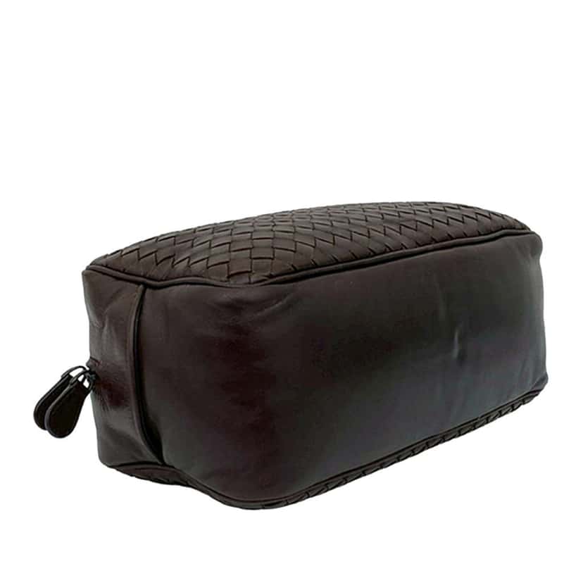 Bottega Veneta Mini Nappa Intrecciato Boston Bag Brown Leather Good condition - Inside View