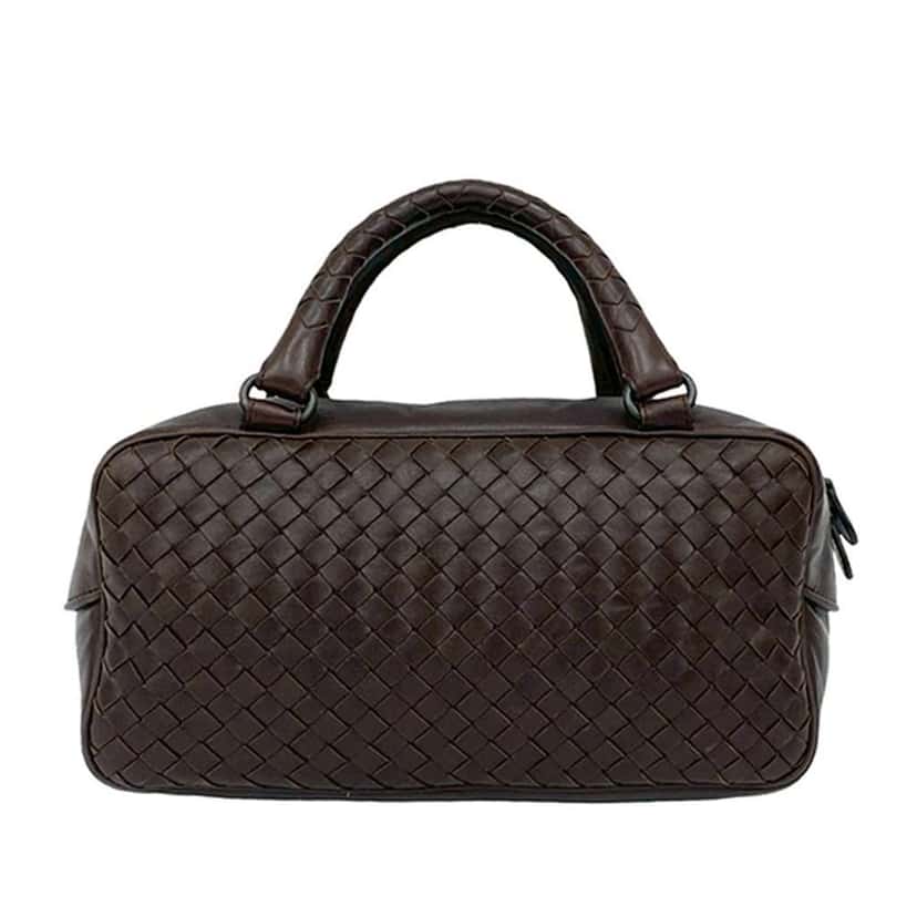 Bottega Veneta Mini Nappa Intrecciato Boston Bag Brown Leather Good condition - Model View