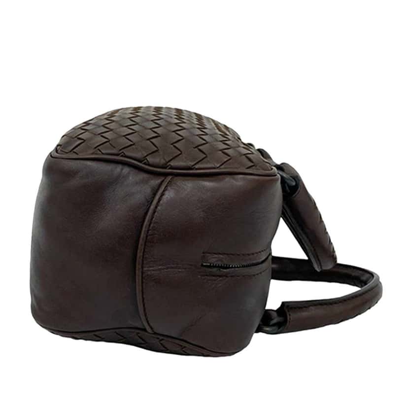 Bottega Veneta Mini Nappa Intrecciato Boston Bag Brown Leather Good condition - Box View