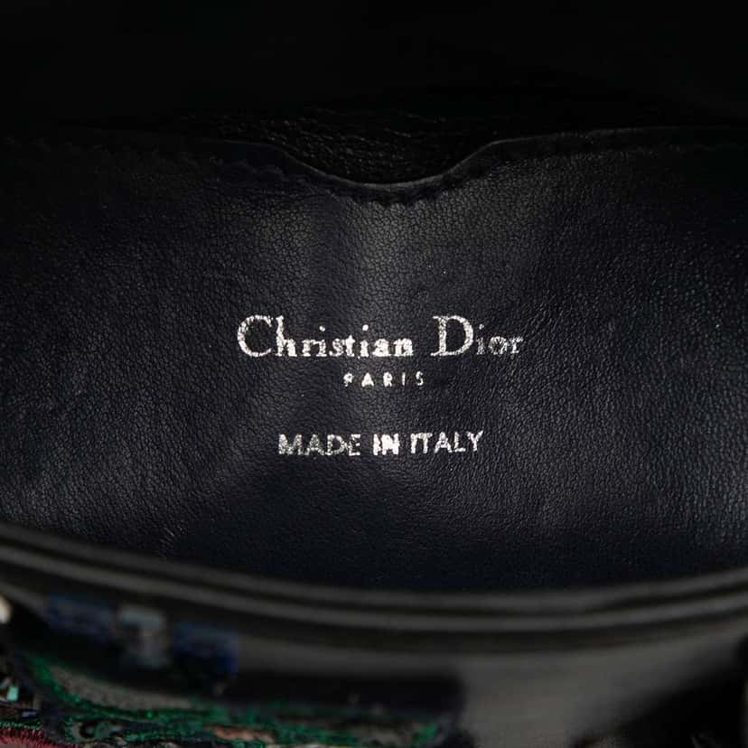 Dior Micro Calfskin Patch Embellished Lady Dior Black Leather Good condition - Box View