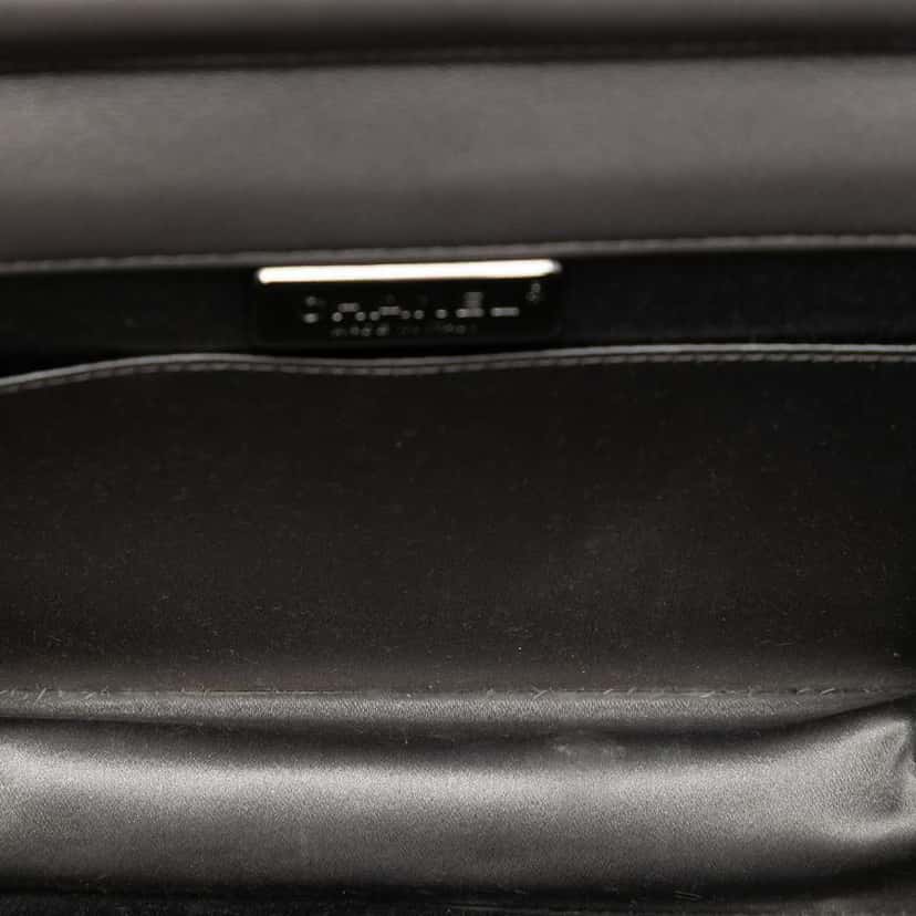 Chanel Small Lambskin Chocolate Bar CC Piercing Studded Chain Flap Grey Leather Very good condition - Box View