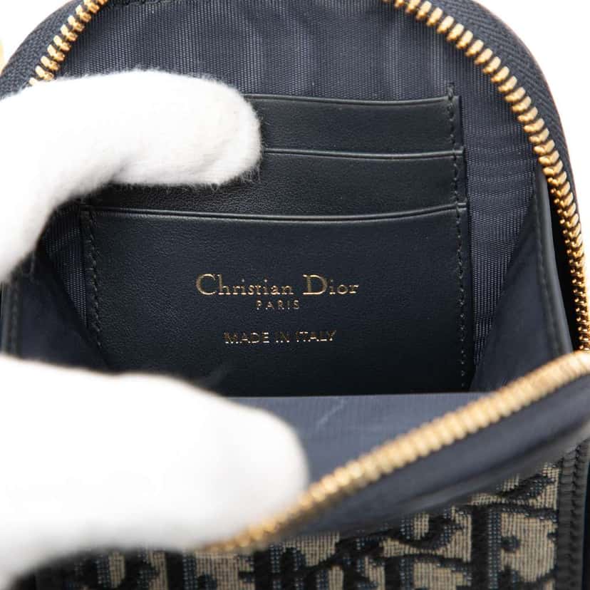 Dior Oblique Canvas 30 Montaigne Call in Dior Phone Holder Blue Canvas Very good condition - Box View