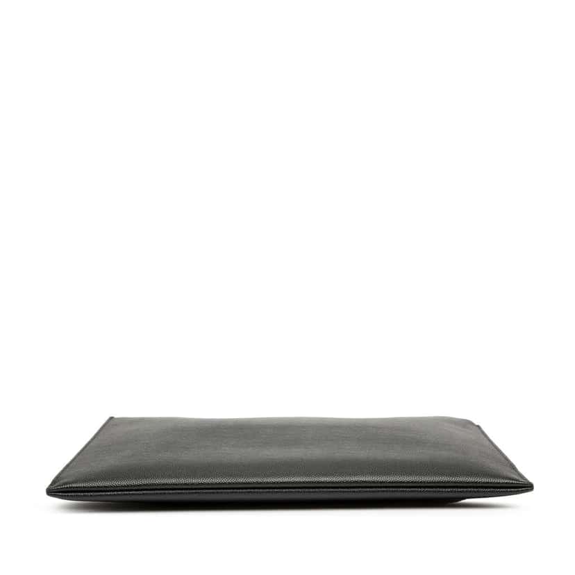 Saint Laurent Grain De Poudre Zipped Tablet Holder Black Leather Good condition - Inside View