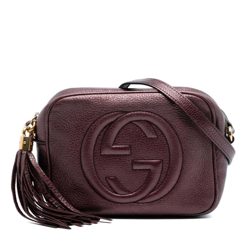 Gucci Metallic Leather Soho Disco Crossbody Red Leather Good condition - Front View