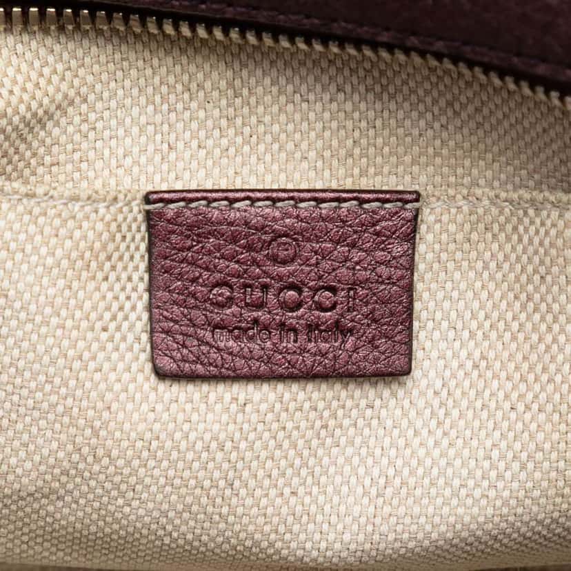 Gucci Metallic Leather Soho Disco Crossbody Red Leather Good condition - Box View